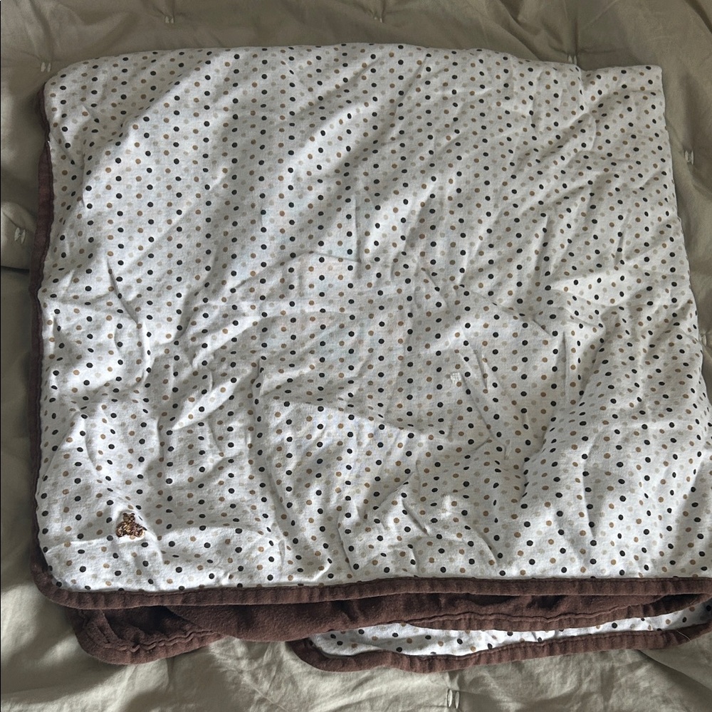 Reversible Baby Gap Polka Dot Brown and White Blanket